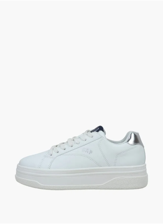 GAP Women's Panelled Sneakers with Lace-Up Closure - PARADISE II