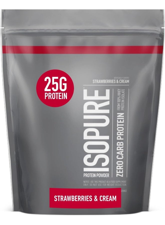 Isopure Protein Powder Zero Carb Whey Isolate Gluten Free Lactose Free 25G Protein Keto Friendly Strawberries & Cream 15 Servings 1 Pound (Packaging May Vary) - Image 1
