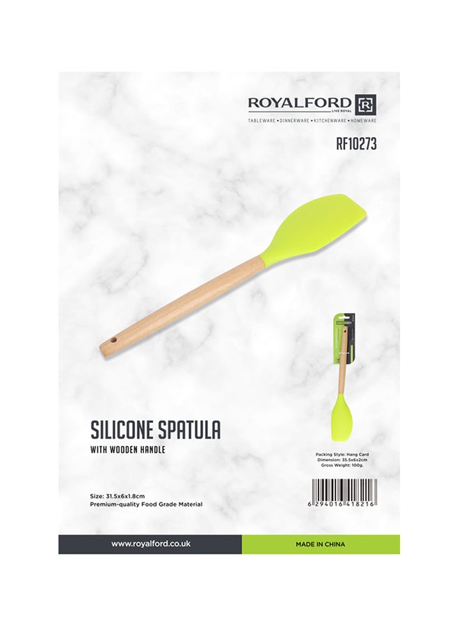 Royalford Silicon Spatula With Wooden Handle, Food-Grade Material Kitchen Utensils With Good Grip Heat Resistant Non-Stick Flexible Mixing Tool For Baking Yellow - Image 4