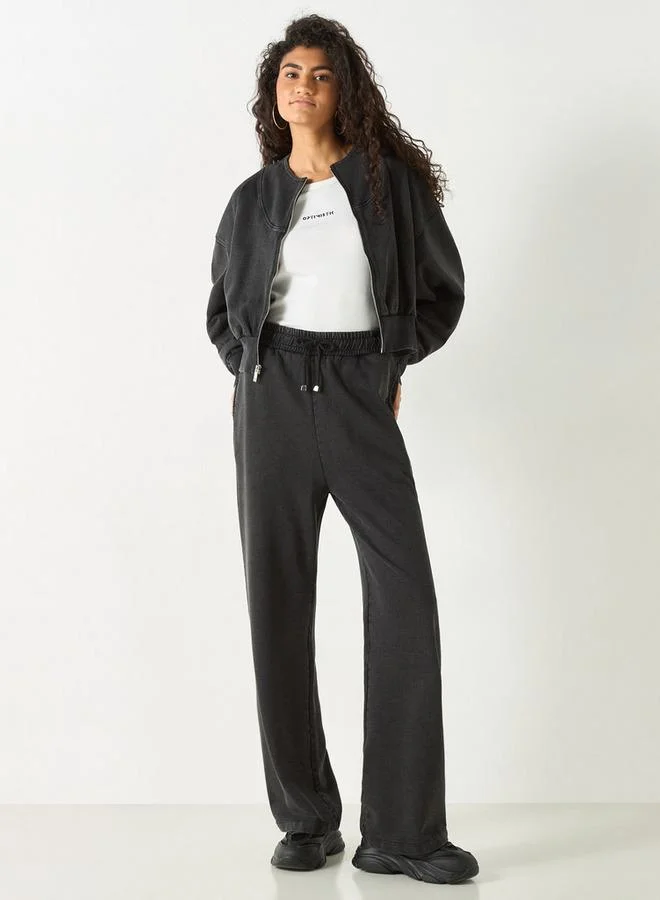 لي كوبر بنطلون رياضي سادة بقصة مستقيمة وخصر مرتفع وجيوب من لي كوبر