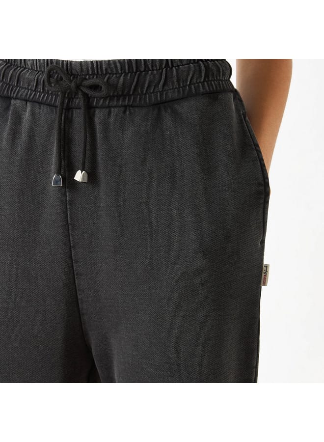 Lee Cooper Lee Cooper Solid Straight Fit Track Pants with High Rise and Pockets - Image 4