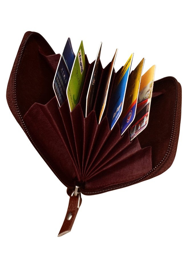 ABYS حامل بطاقات من الجلد الطبيعي من ABYS، بني داكن اللون، مزود بتقنية حجب RFID، مناسب للرجال والنساء - Image 2