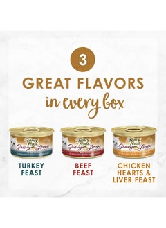 Fancy Feast Purina Fancy Feast Gravy Wet Cat Food Variety Pack, Gravy Lovers Poultry & Beef - (30) 3 oz. Cans  - Image 1