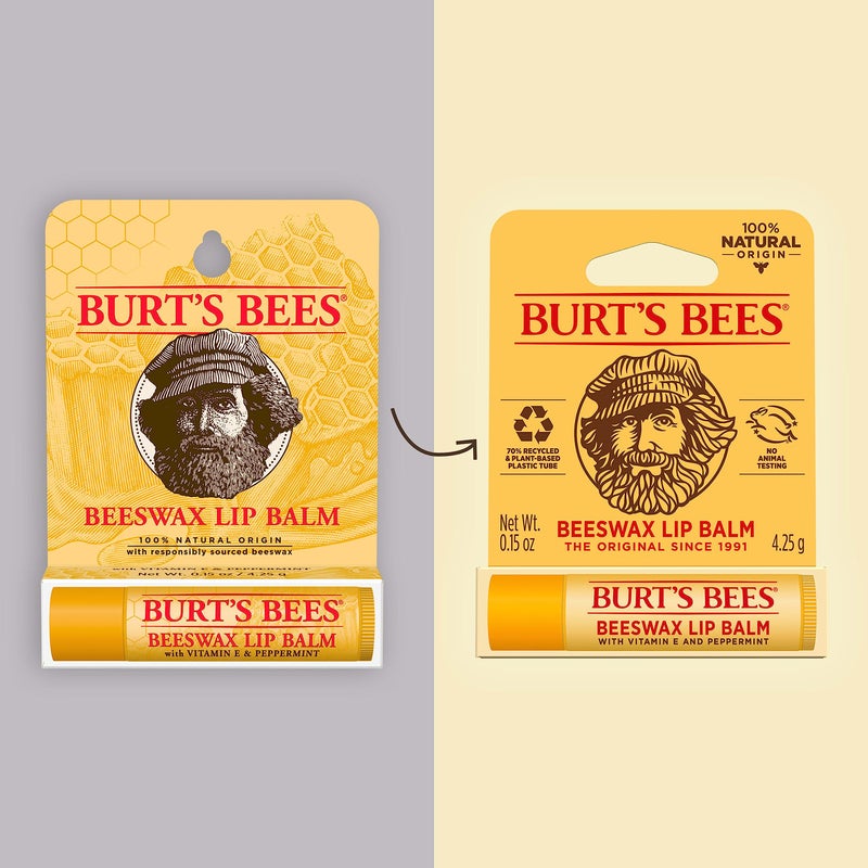 Burt's Bees Beeswax Lip Balm, Lip Moisturizer With Responsibly Sourced Beeswax, Tint-Free, Natural Conditioning Lip Treatment, 1 Tube, 0.15 oz. - Image 2