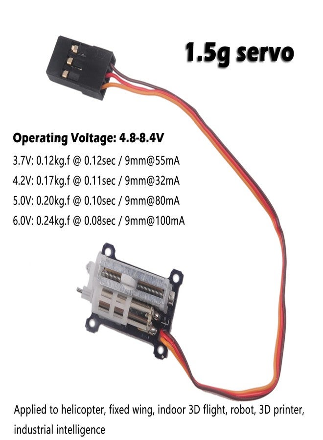 Wishiot 2pcs Tiny 1.5g servo Micro Linear Digital Servo Lightweight Mini Size for Indoor Aircraft Small RC Plane with 3CH Digital Multi Servo Tester - Image 4