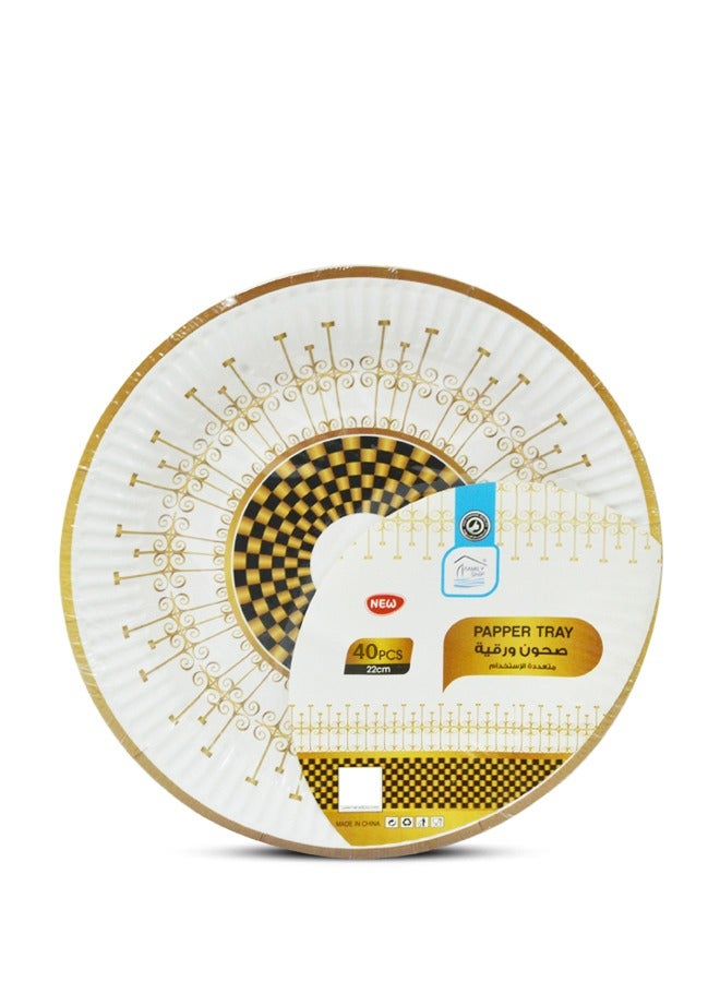 Family Ship Disposable Paper Plates 40pcs 22cm  - Image 1
