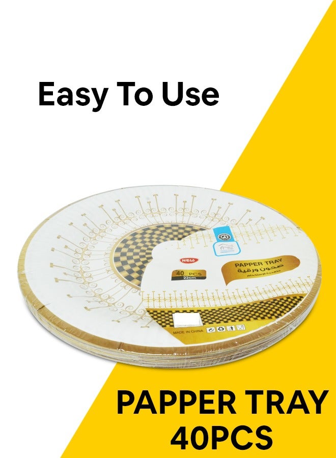 Family Ship Disposable Paper Plates 40pcs 22cm  - Image 2