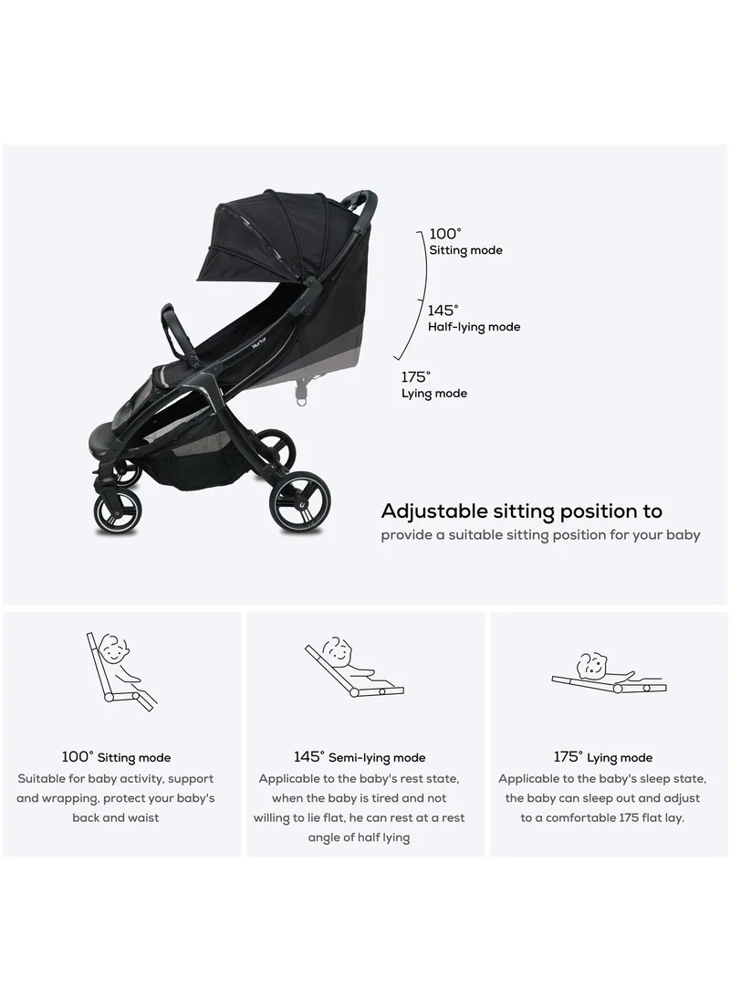 Nurtur Nurtur Aluminum Alloy Baby Stroller with Storage Basket Detachable Bumper 5 Point Safety Harness Compact Foldable Design