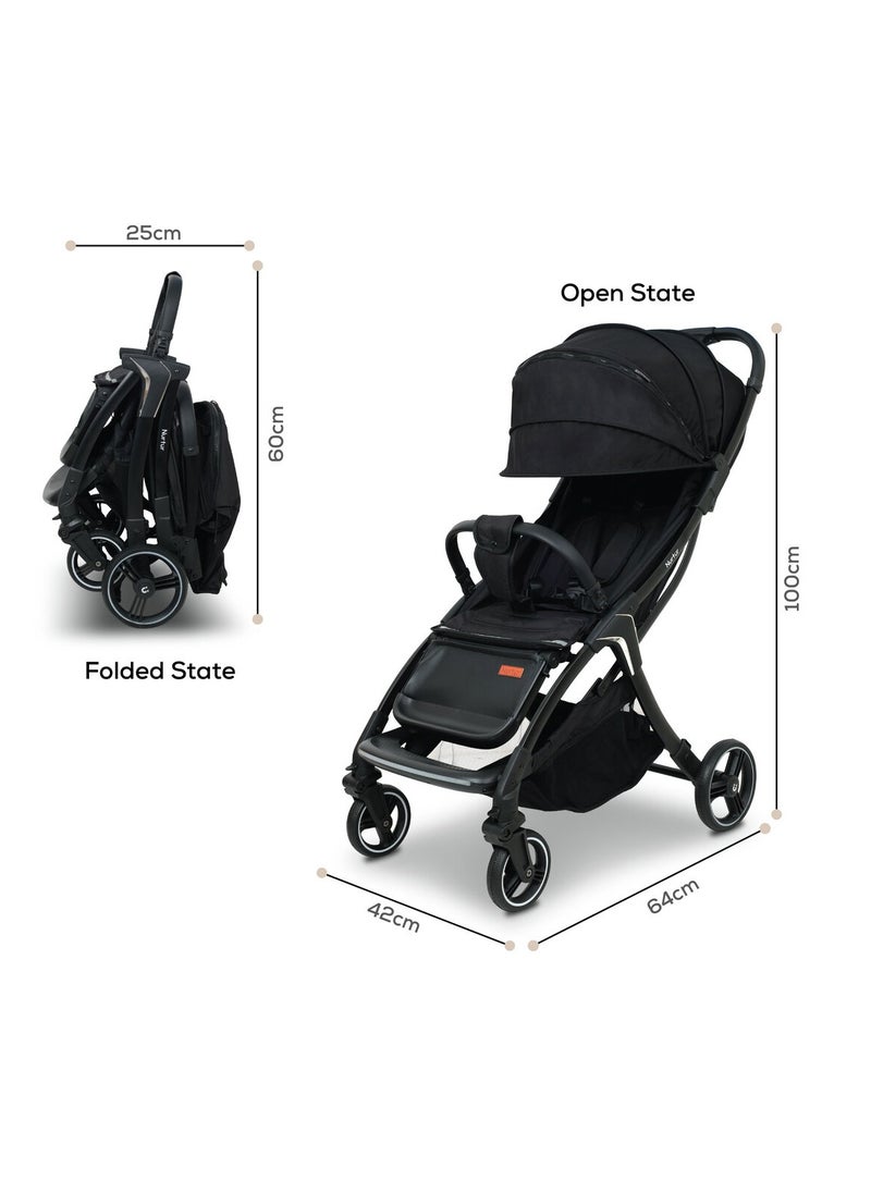 Nurtur - Nurtur Aluminum Alloy Baby Stroller with Storage Basket Detachable Bumper 5 Point Safety Harness Compact Foldable Design - Image 1