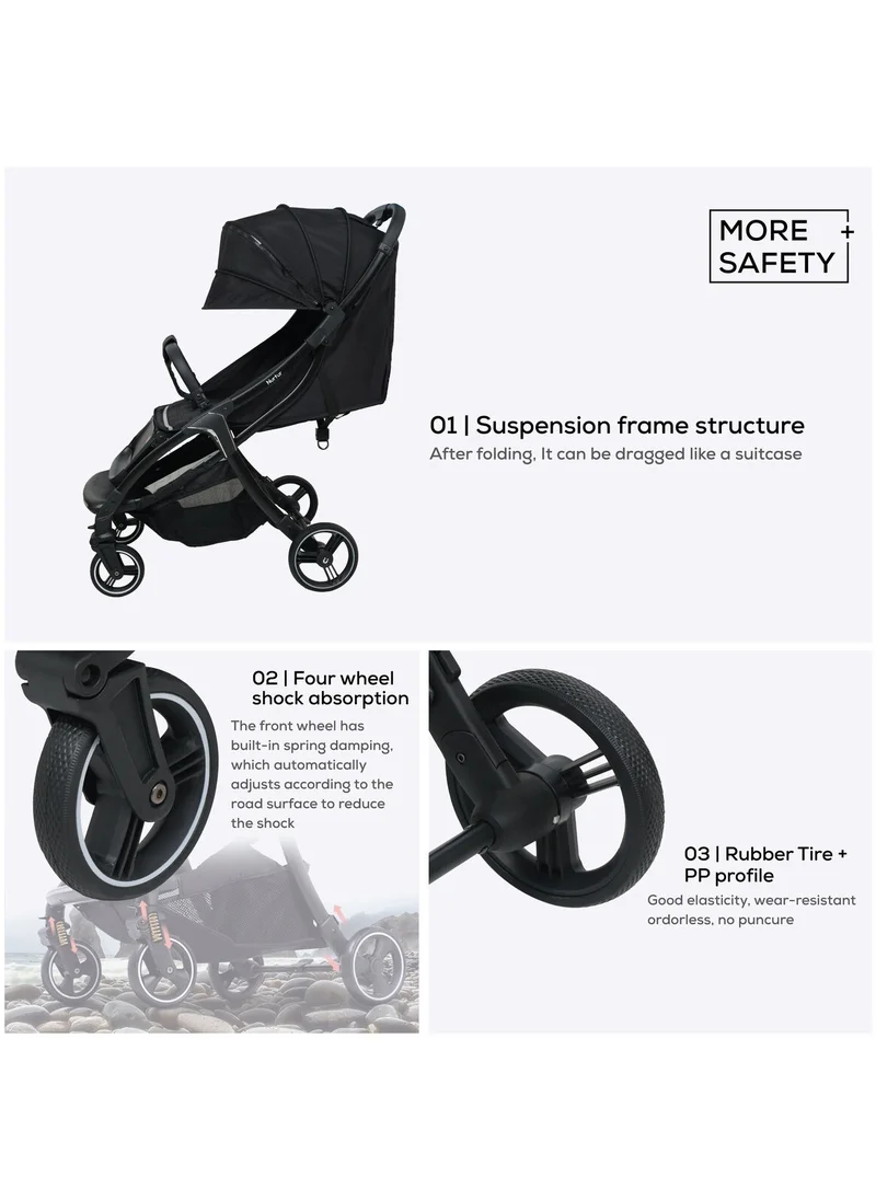 Nurtur Nurtur Aluminum Alloy Baby Stroller with Storage Basket Detachable Bumper 5 Point Safety Harness Compact Foldable Design