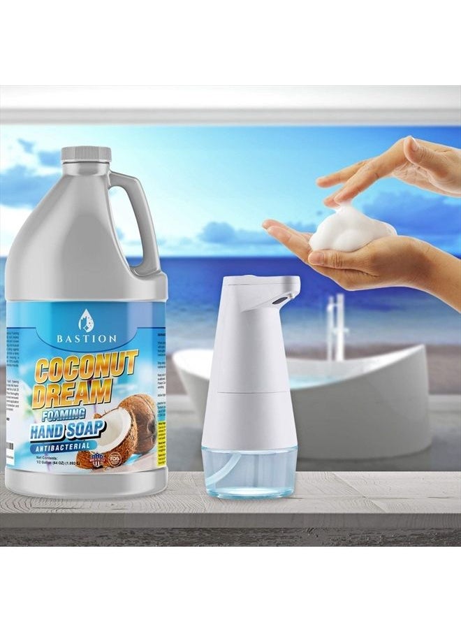 Bastion - Antibacterial Foaming Hand Soap - Coconut Dream Hand Wash - Bulk Refill Jug. Coconut Dream Scented. Non-toxic. Made in the USA.(Foaming Dispenser Required) (Coconut, 1/2 Gallon (64 oz)) - Image 1