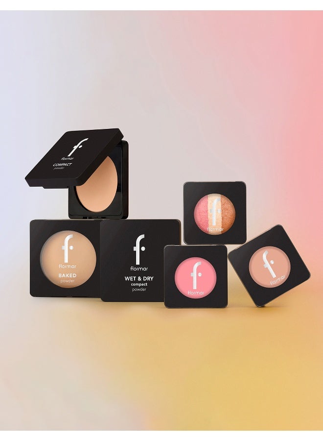flormar Wet Dry Compact Powder – 012 Amber – Powder Texture, Matte Finish, Smooth, Soft 012 Amber - Image 5