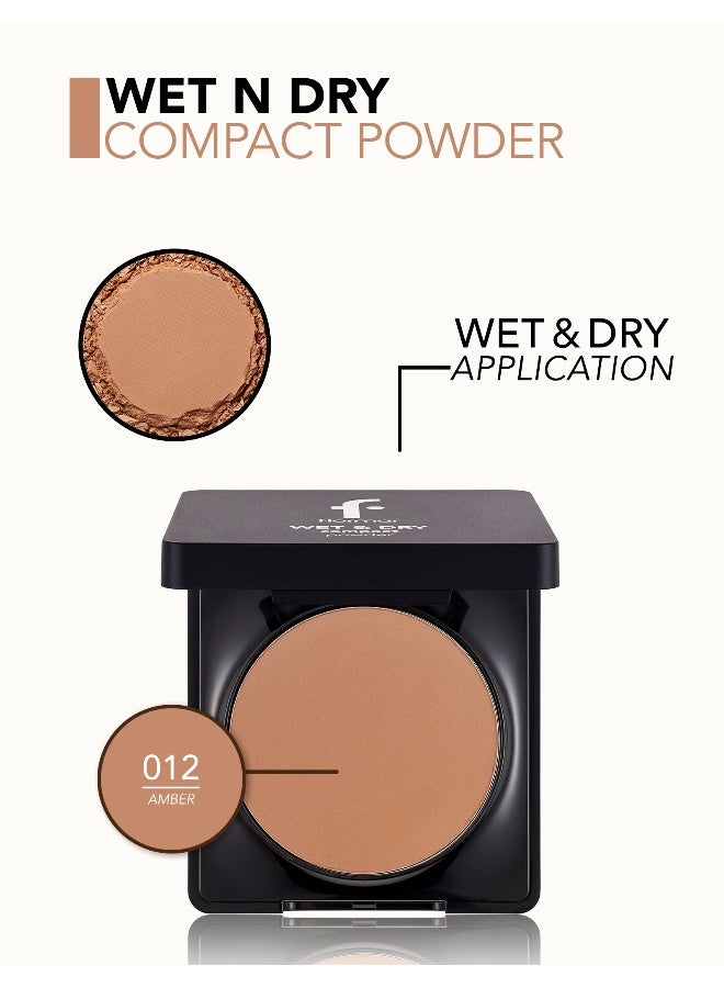 flormar Wet Dry Compact Powder – 012 Amber – Powder Texture, Matte Finish, Smooth, Soft 012 Amber - Image 4