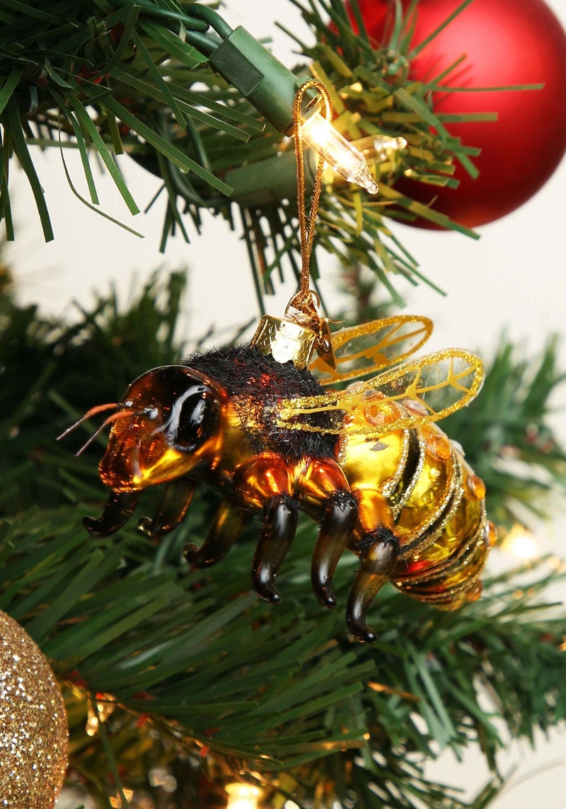 Kurt Adler Noble Gems Honey Bee Glass Ornament NB1455 New - Image 2