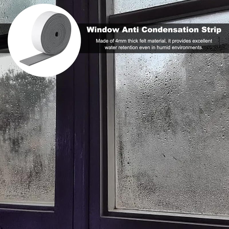 Gray Window Condensation Strip 4x200cm Moisture Control Anti Fog Sticker For Home Office Car - Image 3