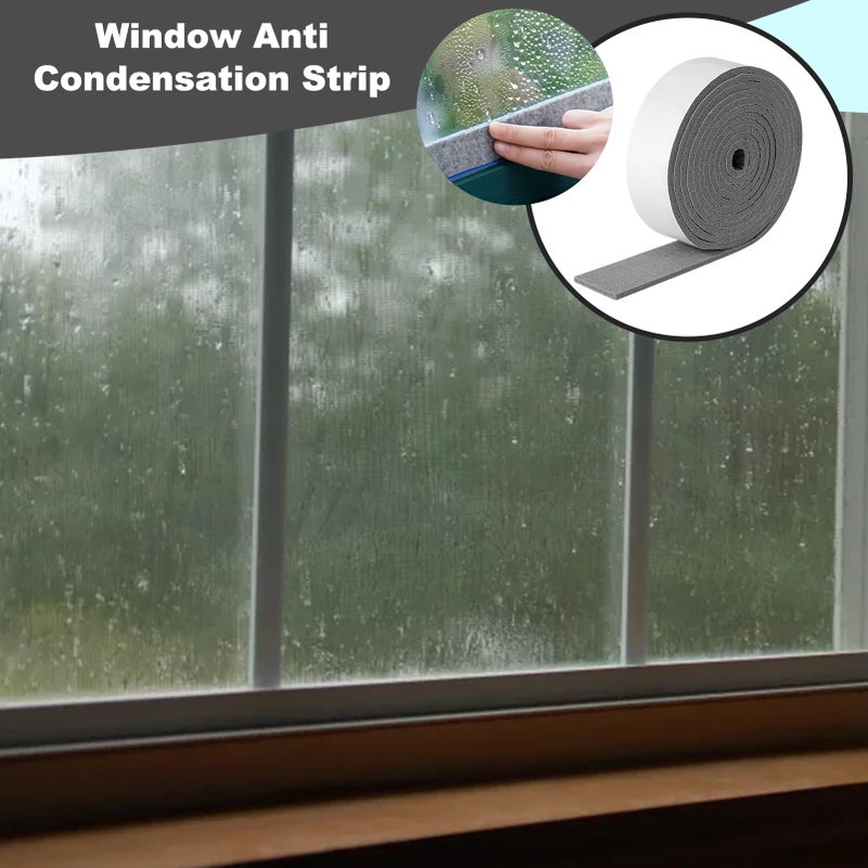 Gray Window Condensation Strip 4x200cm Moisture Control Anti Fog Sticker For Home Office Car - Image 4