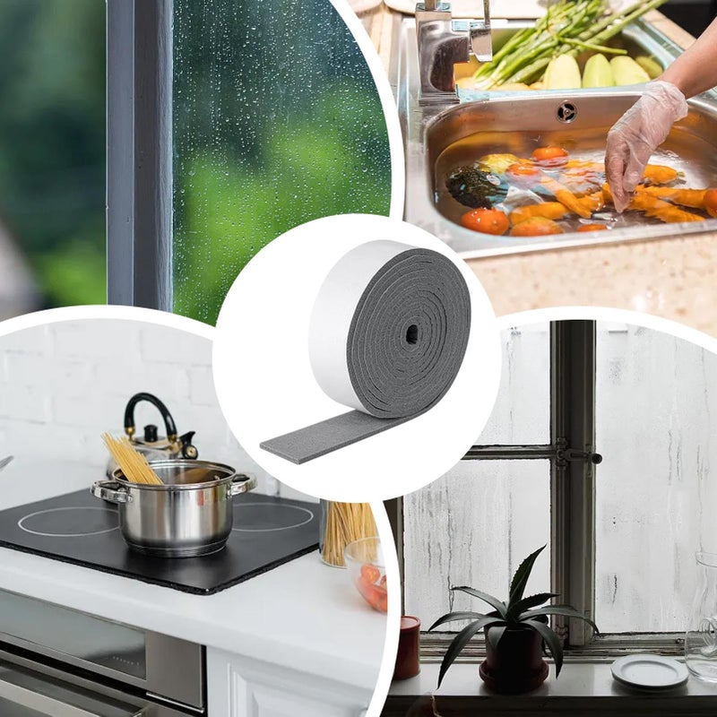 Gray Window Condensation Strip 4x200cm Moisture Control Anti Fog Sticker For Home Office Car - Image 5