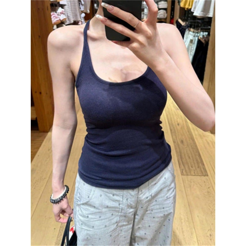 Women's Sexy Backless Camisole with Built-in Pads - Image 3