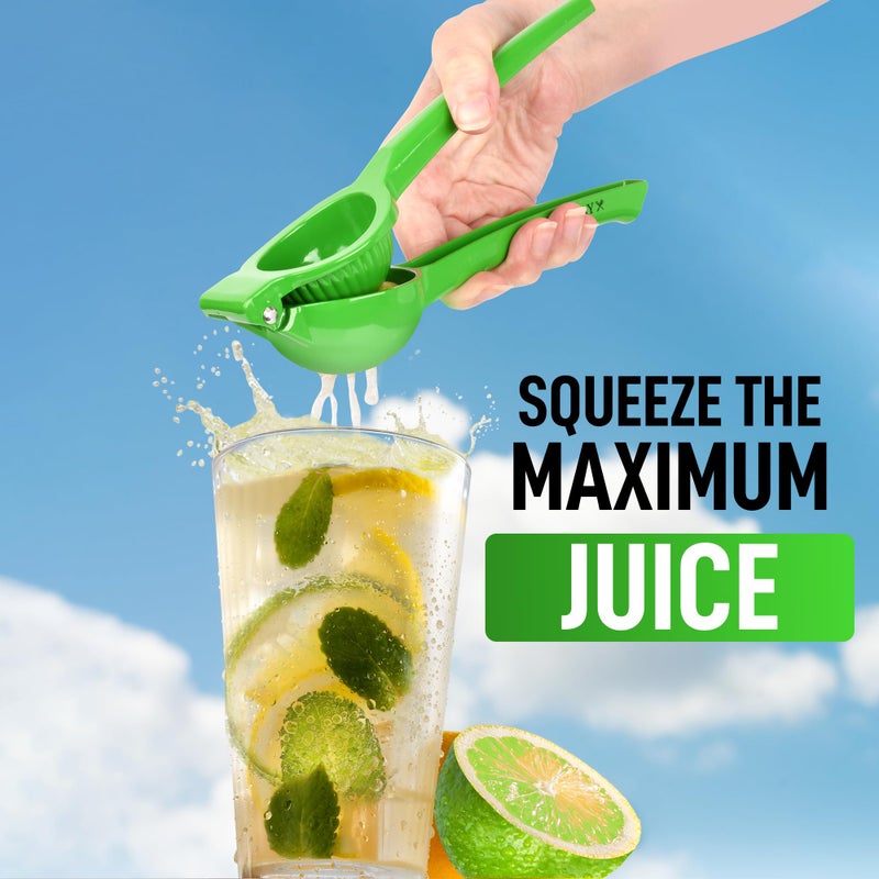 Zulay Kitchen Zulay Metal Lime Squeezer â€“ Heavy-Duty Citrus Juicer for Maximum Juice Extraction â€“ Easy Manual Press for Limes & Lemons â€“ Durable & Ergonomic Hand Juicer - Green - Image 2