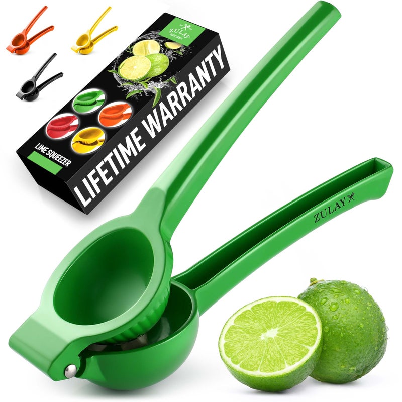Zulay Kitchen Zulay Metal Lime Squeezer â€“ Heavy-Duty Citrus Juicer for Maximum Juice Extraction â€“ Easy Manual Press for Limes & Lemons â€“ Durable & Ergonomic Hand Juicer - Green - Image 1