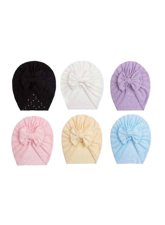 Baby Soft Turban Hats 6 Pieces Infant Hat Girls Boys Knotted Cap Beanies Headband Children Kids Head-Wear Newborn - Image 3