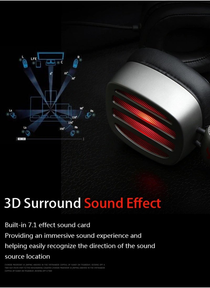 Xiberia - Gaming Headset Over-ear Headphones with Mic for PC and Mobile Gaming, Iron Gray - Image 1