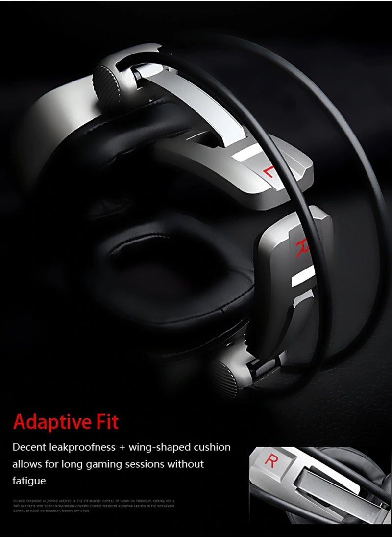 Xiberia - Gaming Headset Over-ear Headphones with Mic for PC and Mobile Gaming, Iron Gray - Image 1
