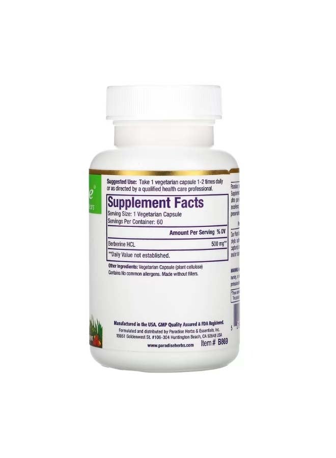 بارادايس هيربس Berberine 60 Vegetarian Capsules - Image 2
