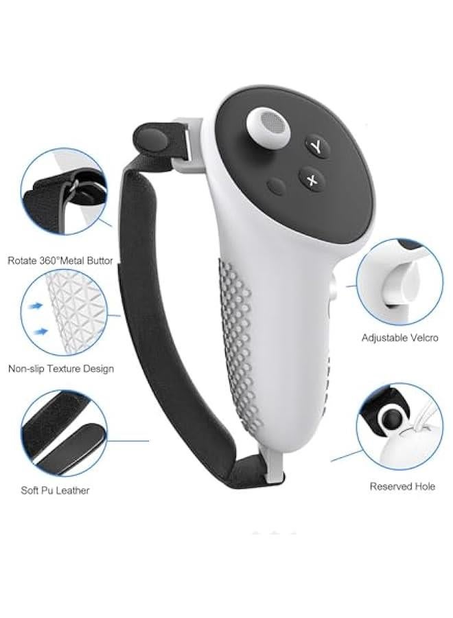 Beauenty VR Accessories for Meta Quest 3, 6 in 1 Silicone Protective Case Set for Oculus Quest 3, Controller Grip Cover, VR Shell Cover, Face Cover (White) - Image 5
