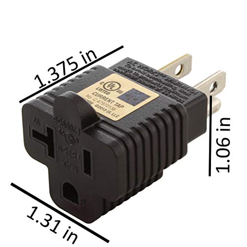 AC WORKS 15 Amp Household Plug to 20 Amp T-Blade Female Adapter - Image 2