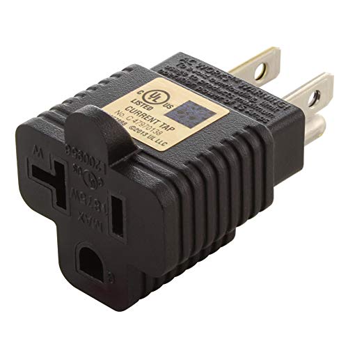 AC WORKS 15 Amp Household Plug to 20 Amp T-Blade Female Adapter - Image 1