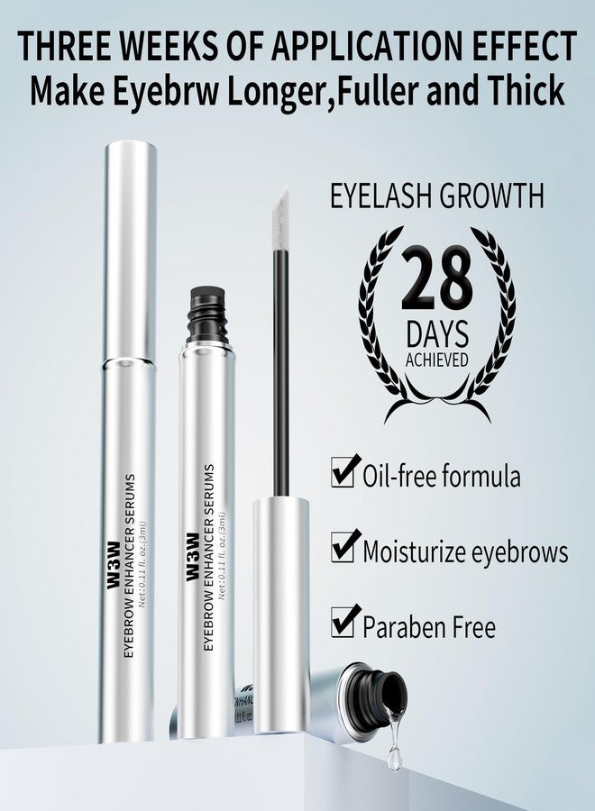 W3W Natural Eyebrow Growth Serum To Grow Brows for Women, Fuller, Thicker, Longer Brows, 3ML Plant Extracts Enhancer, Visible Growth in 4 Weeks, Vegan & Cruelty-Free - Image 3