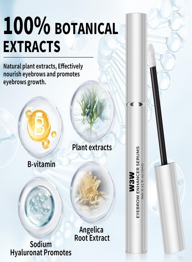 W3W Natural Eyebrow Growth Serum To Grow Brows for Women, Fuller, Thicker, Longer Brows, 3ML Plant Extracts Enhancer, Visible Growth in 4 Weeks, Vegan & Cruelty-Free - Image 2