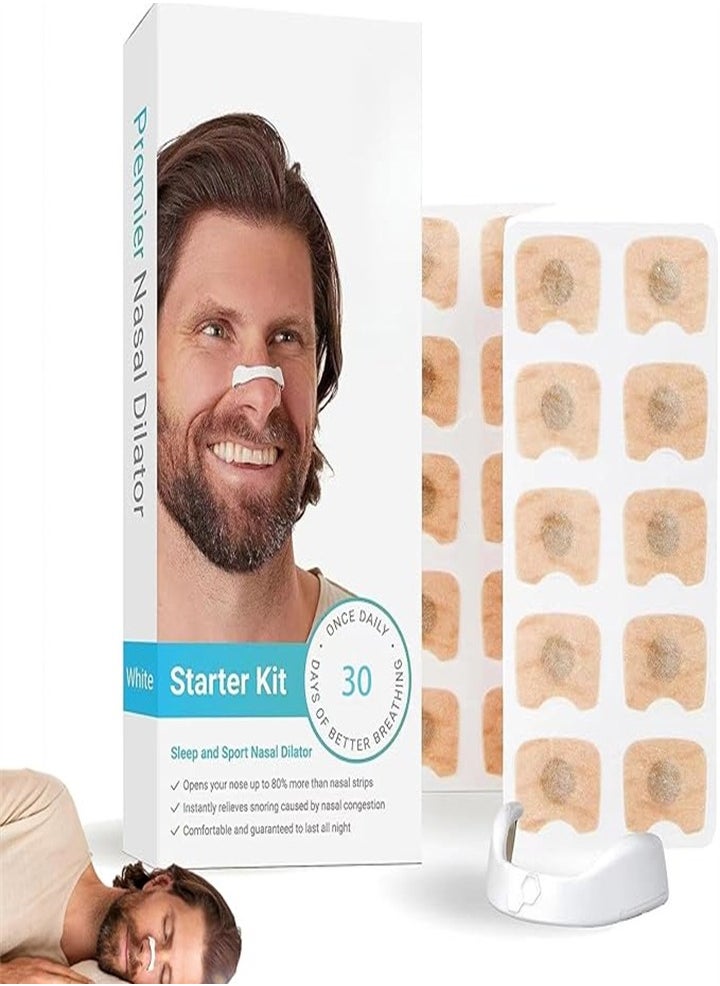 General 30pcs Intake Breathing Nose Patch, Sleep Anti-Snoring Nose Patch, Breathing Nose Patch, Long-lasting Anti-Snoring Device, Suitable for Business Travel, Tourism, Hotel and Home (White)  - Image 1
