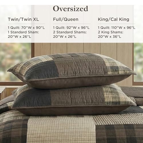 Woolrich John Rich & Bros. Woolrich Quilt Set Queen, Southwestern Aztec Bedding, Reversible Lightweight Bedspread, Oversized Rustic Cabin Quilt Set, Western Farmhouse Bedding with Matching Shams, Black - Image 5