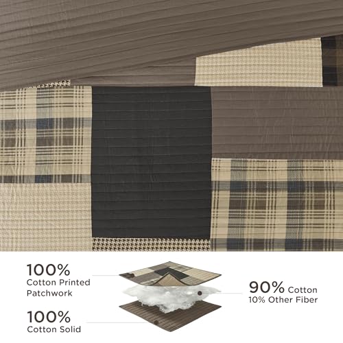 Woolrich John Rich & Bros. Woolrich Quilt Set Queen, Southwestern Aztec Bedding, Reversible Lightweight Bedspread, Oversized Rustic Cabin Quilt Set, Western Farmhouse Bedding with Matching Shams, Black - Image 3