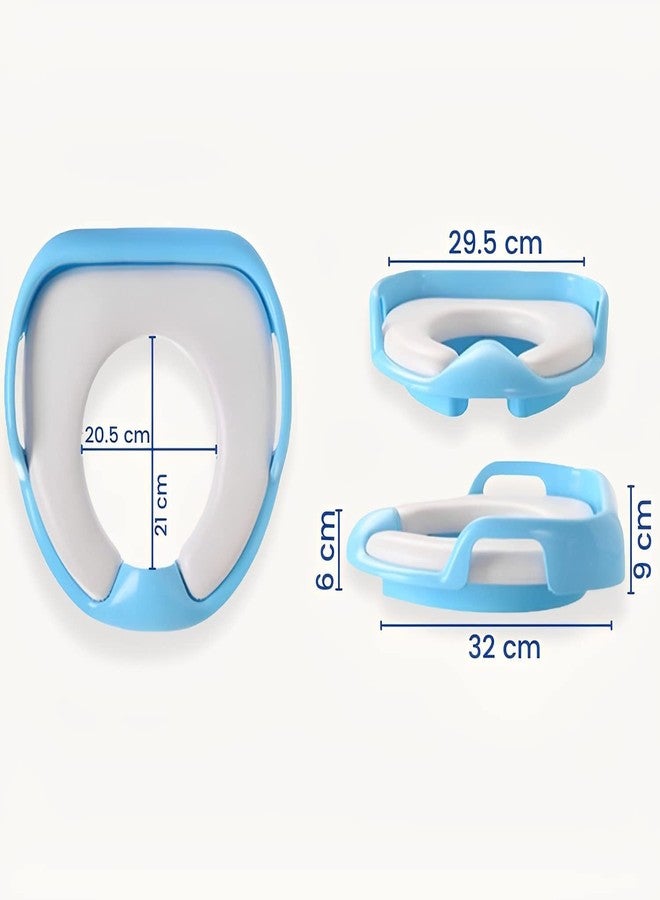 AIMERS Baby Potty Training Seat for 1-5 Years - Kids Toilet Seat with Anti-Skid Pads, Removable PVC Soft Cushion, Splash Guard, Non-Slip Base, Storage Hook, Fits Round & Oval Toilets - Image 5