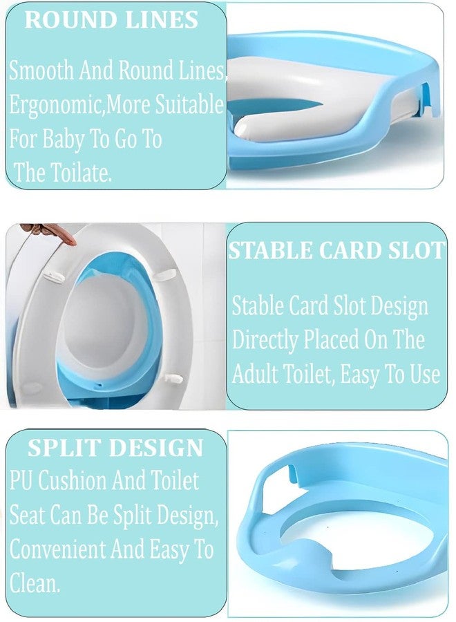 AIMERS Baby Potty Training Seat for 1-5 Years - Kids Toilet Seat with Anti-Skid Pads, Removable PVC Soft Cushion, Splash Guard, Non-Slip Base, Storage Hook, Fits Round & Oval Toilets - Image 4