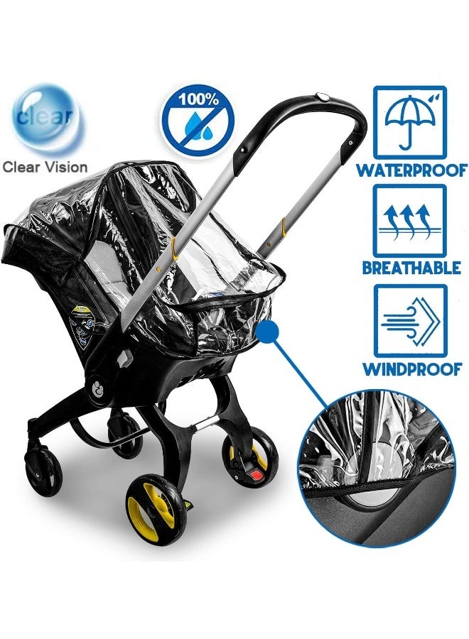 Vaxaape Car Seat Rain Cover, Food Grade EVA, Universal Baby Stroller Accessory for Doona Infant Car Seat Stroller, Waterproof, Windproof Protection, Protect from Dust Snow - Image 2