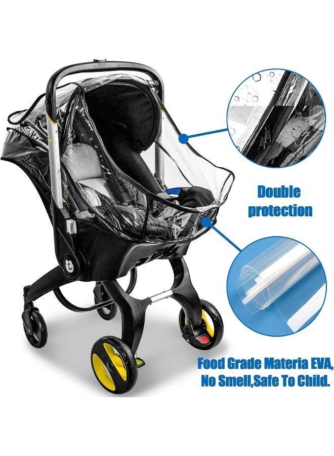 Vaxaape Car Seat Rain Cover, Food Grade EVA, Universal Baby Stroller Accessory for Doona Infant Car Seat Stroller, Waterproof, Windproof Protection, Protect from Dust Snow - Image 5