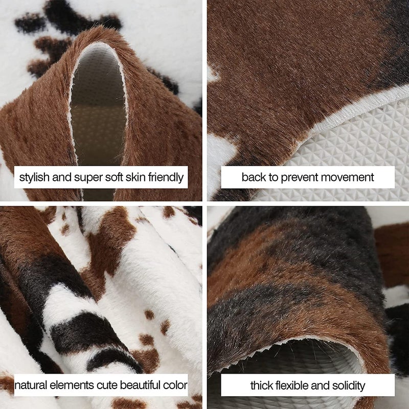 MACEVIA Cowhide Rug Cute Cow Print Rugs Western Decor for Living Room Bedroom Faux Animal Area Carpet Non-Slip 43.3" L x 29.5" W(3.6ft x 2.4ft) - Image 5