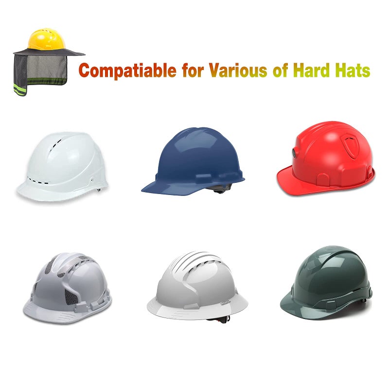 LIZMOF Hard Hat Sun Shade, High Visibility Sun Visor Neck Shade with Reflective Strip, Full Brim, Man & Woman (Hard Hat Not Included), Grey, 2 Pack - Image 5