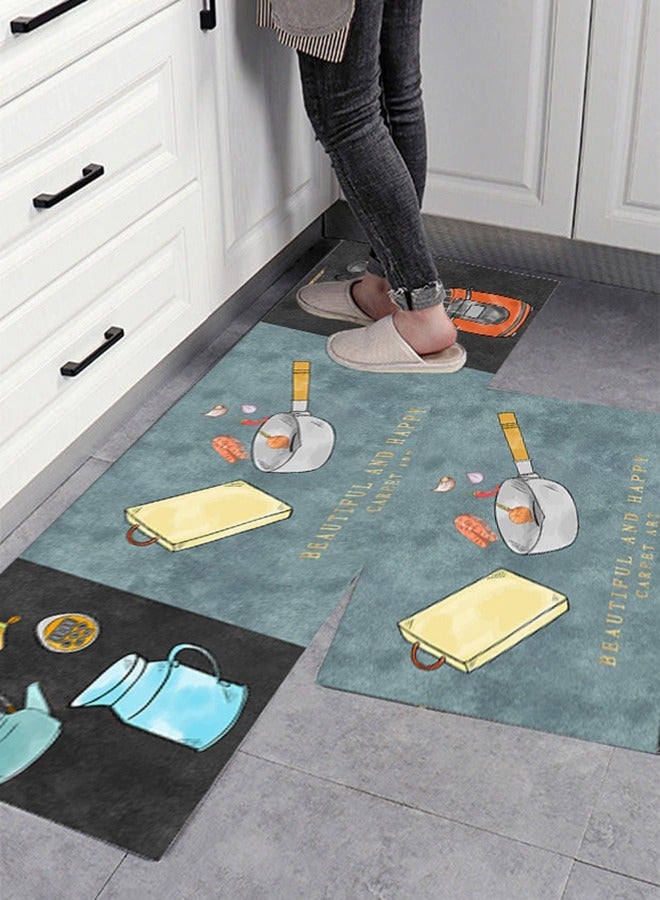 Arabest 2-Piece Geometric Pattern Kitchen Floor Mat Set  Multicolour  - Image 5