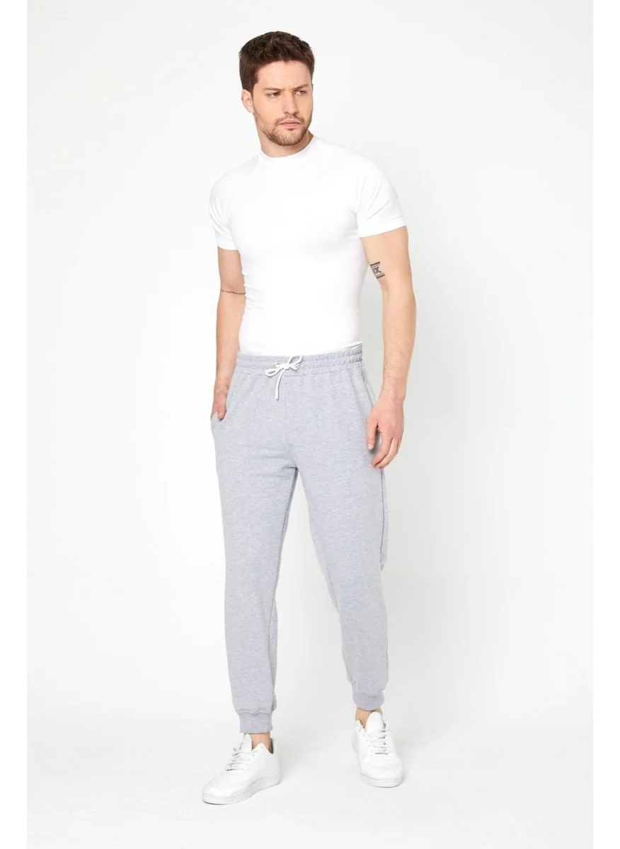 Odelon Jogger Fit Men's Grey Melange Sweatpants