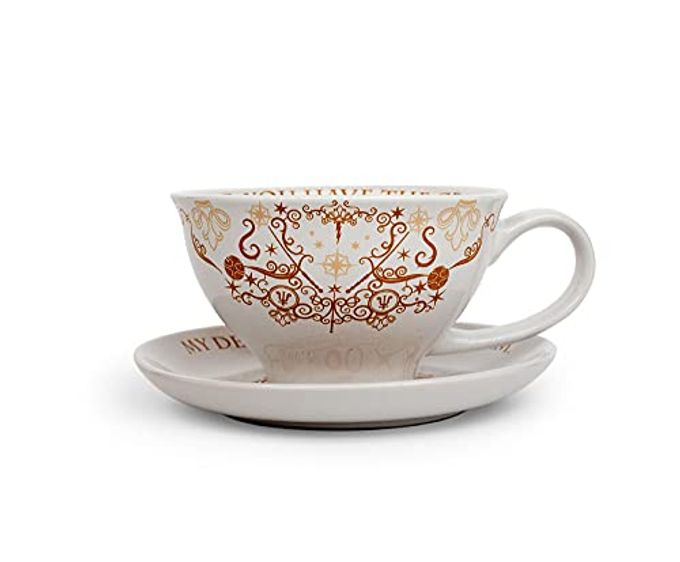 Harry Potter Grim 12-Ounce Ceramic Teacup and Saucer Set | Official Wizarding World Collectible | Hogwarts-Themed Magical Tea Party Gift Set | Place Setting For 1