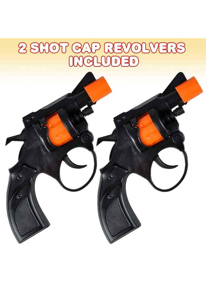 ArtCreativity - Shot Cap Revolver Toy Gun For Kids Set Of 2 Cool Shooter Toys For Boys And Girls Kidsafe Revolver Toy Pistol For Active Fun Great Halloween Accessory For Children 4 5 6 7+ - Image 1