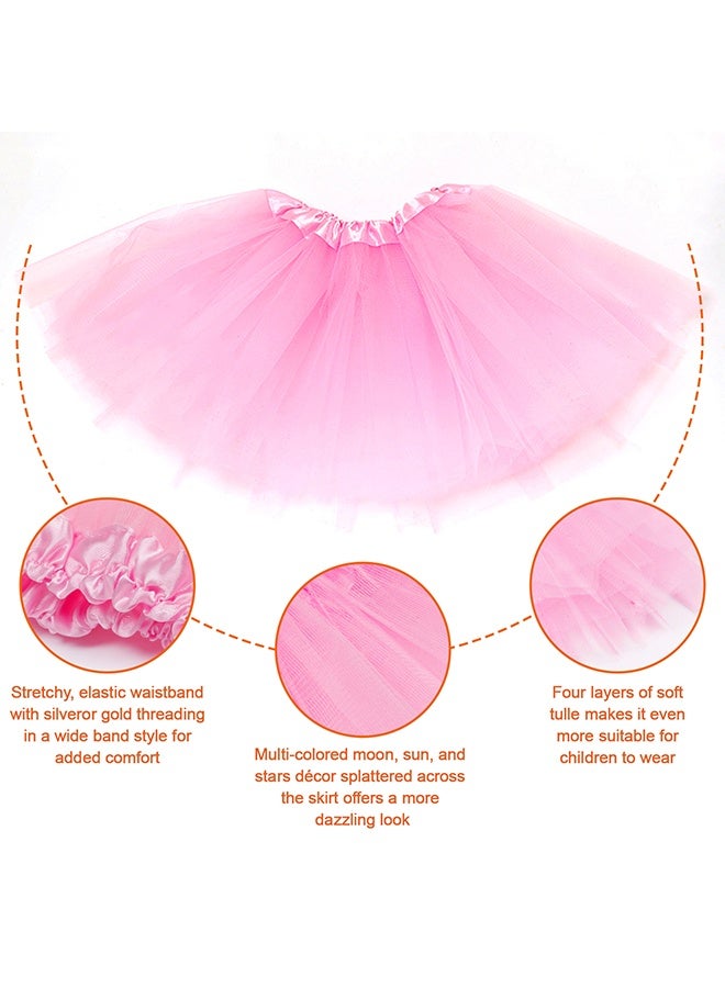 HOME-MART Girls Tutu Skirt 3 Layered Dance Dress Tutu Skirts for 2-8 Years Kids,Ruffle Tiered Ballet Clubwear for Performances,Parties,Playtime Pink - Image 3