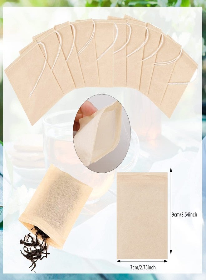 SUMAJU Empty Tea Bags - 300 Pcs Disposable Drawstring Unbleached Filter Bags for Loose Leaf Tea and Coffee (3.54 x 2.75 inch) - Image 2