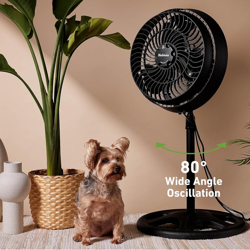 Holmes HOLMES 16 Outdoor Misting Stand Fan Hose Connection 3 Speeds 3 MicroMist Levels 80 Oscillation Adjustable Height 25 Head Tilt GFCI Plug Black  - Image 5