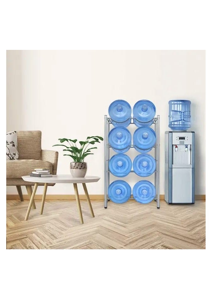 8 tray water jug rack storage 5 gallon water cooler bottle holder stand 4 tier heavy duty carbon steel 5 water bottle organizer - Image 1